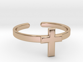 Ring mit Kreuz Größe 50 (DE)  in 9K Rose Gold : 5.5 / 50.25