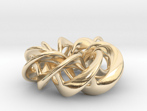 Torus Ribbon (small) Pendant in Cast Metals in 14K Yellow Gold