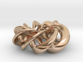 Torus Ribbon (small) Pendant in Cast Metals in 9K Rose Gold 