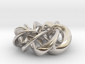 Torus Ribbon (small) Pendant in Cast Metals in Platinum