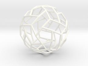 Interwoven icosidodecahedron in White Smooth Versatile Plastic