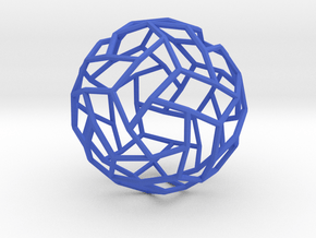 Interwoven icosidodecahedron in Blue Smooth Versatile Plastic