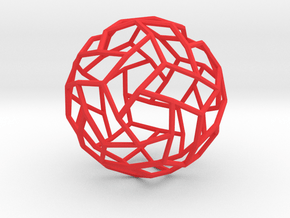 Interwoven icosidodecahedron in Red Smooth Versatile Plastic