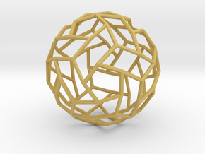Interwoven icosidodecahedron in Tan Fine Detail Plastic