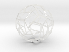 Interwoven icosidodecahedron in Clear Ultra Fine Detail Plastic