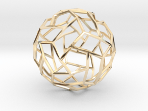 Interwoven icosidodecahedron in 14k Gold Plated Brass