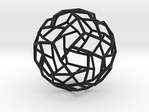 Interwoven icosidodecahedron in Black Smooth PA12