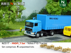 PROFI_T Set: 4x Volvo F10 4x2 tractor (N 1:160) in Tan Fine Detail Plastic