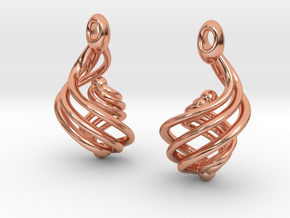 Convoluted Earrings in Polished Copper