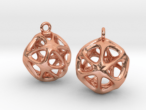 Cellulated Earrings in Polished Copper