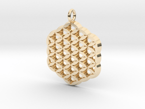 Flower of life squared Pendant in 14K Yellow Gold