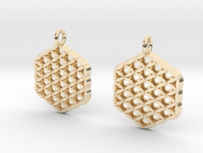 Flower of life squared Earrings in 14K Yellow Gold