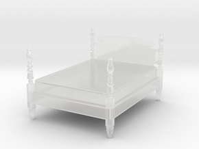 1:48 Custom Queen Carved Pineapple Bed in Clear Ultra Fine Detail Plastic