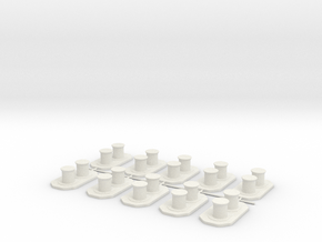 1/96 IJN Bollard Set x10 in White Natural Versatile Plastic