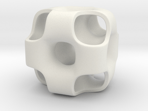 Ported Cube Pendant_01 in Basic Nylon Plastic