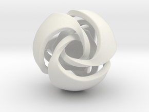 Twisted Geometric Pendant - Tetra-Sphere in Basic Nylon Plastic: Medium