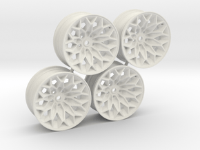 4x 1:10 RC DRIFT -1mm D52 Snowflake Rims in Basic Nylon Plastic