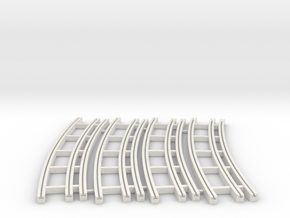 Dual Gauge Baulk Road RH Curve Multipack (N Scale) in Basic Nylon Plastic