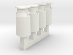 HO/OO GWR milk churns set of 4 in Basic Nylon Plastic