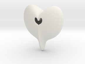 Heart Pendant  in Basic Nylon Plastic