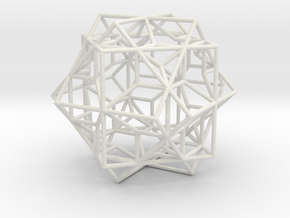 3 Cube Compound, round edges in Basic Nylon Plastic