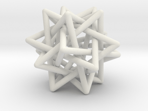 Tetrahedron 5 Compound, round struts in Basic Nylon Plastic
