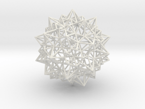 Stellated Icosidodecahedron - Wireframe in Basic Nylon Plastic