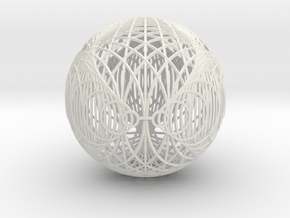 Epicycloid, 3 cusp sphere in Basic Nylon Plastic