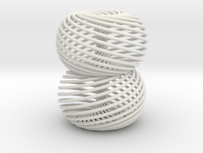 Double Spiral Torus 25/12 in Basic Nylon Plastic