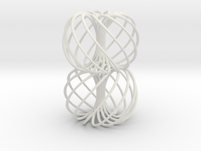 Double Spiral Torus 7/12, golden ratio in Basic Nylon Plastic