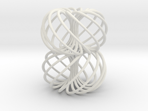 Double Spiral Torus 7/12, golden ratio 2 in Basic Nylon Plastic