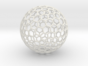 Goldberg Polyhedron[3,2], round struts in Basic Nylon Plastic