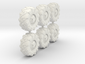 25mm diameter BTR-style wheels x6 in Basic Nylon Plastic