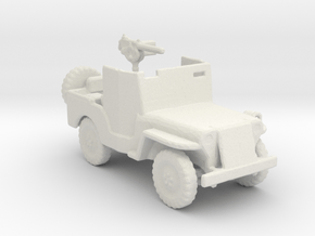 Gun Jeep V2 White Plastic 1:160 scale in Basic Nylon Plastic