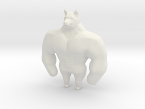 Swole Doge strong dog meme 40mm miniature figure in Basic Nylon Plastic