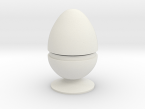 Two part hollow egg shell with foot in White Natural Versatile Plastic