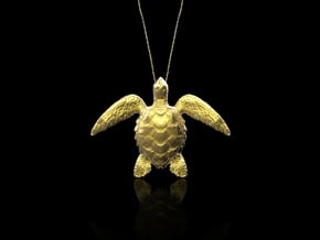 Sea Turtle Pendant in 18k Gold Plated Brass