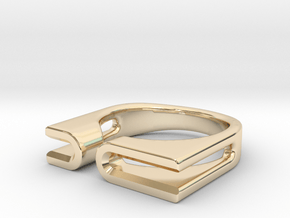 Double C in 14k Gold Plated Brass