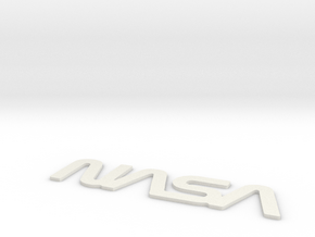 NASA Worm Logo in White Natural Versatile Plastic