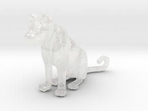 Lion 1:43 Sitting Cub in Clear Ultra Fine Detail Plastic