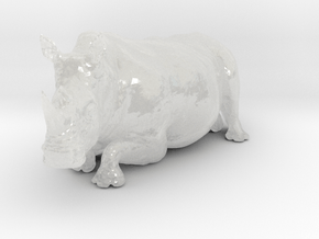 White Rhinoceros 1:43 Lying Female in Clear Ultra Fine Detail Plastic