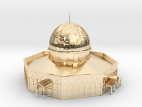 Al-Aqsa Mosque Dome of Rock masjid  in 14k Gold Plated Brass