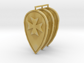Maltese Cross Prime Teardrop Shield (hand) #1L in Tan Fine Detail Plastic