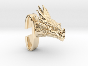 Dragon_Croc_Strap_Charm in 14k Gold Plated Brass