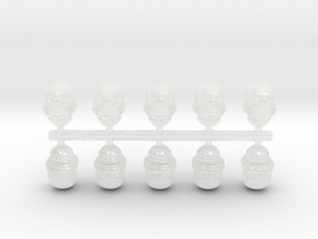 ODST helmets heads set models for miniature games in Clear Ultra Fine Detail Plastic: Small