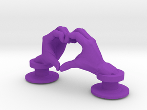Heart_Hands_Croc_Charm in Purple Smooth Versatile Plastic