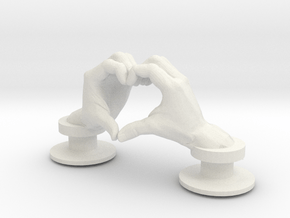 Heart_Hands_Croc_Charm in White Natural TPE (SLS)