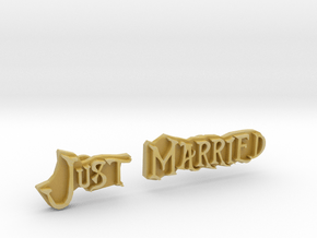 JUST MARRIED in Tan Fine Detail Plastic