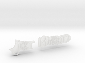 JUST MARRIED in Clear Ultra Fine Detail Plastic
