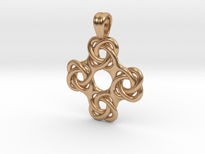 Square cross knot in Polished Bronze